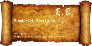 Rumbold Benigna névjegykártya